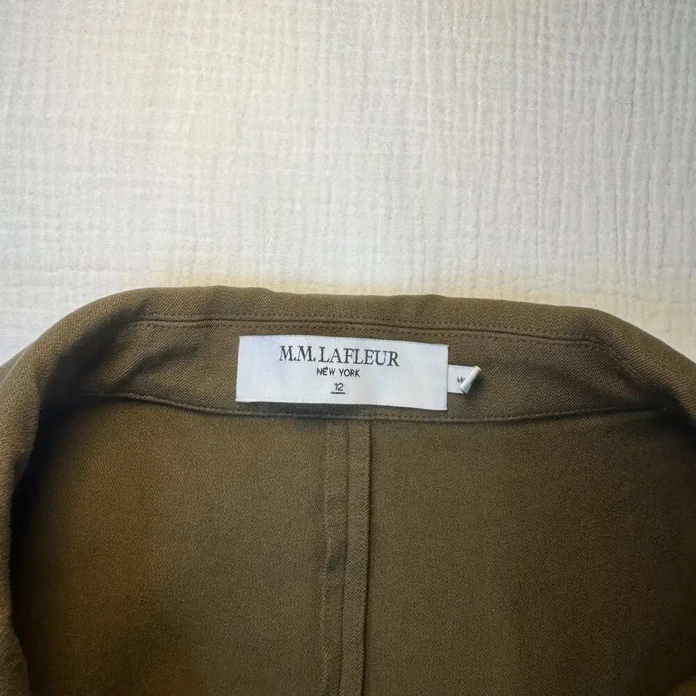 M.M. LaFleur Emalis Eco Jacket Oregano Green Utility Blazer Women's 12 Ethical - Picture 8 of 16